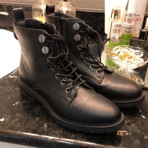 Sugar vegan leather combat boots